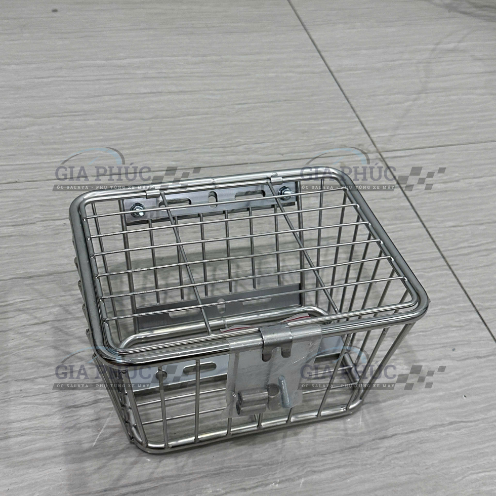 Giỏ Xe Máy Inox Đa Năng Có Nắp Rổ Đựng Đồ Phía Trước Xe Máy Cỡ Trung Bền Đẹp