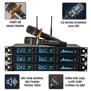 Micro Không Dây UHF JBprosound M-900, Âm Thanh Trung Thực, Tiếng Sáng, Chống Hú Tốt, Hút Giọng, Phù Hợp Karaoke Gia Đình