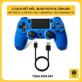 [HỎA TỐC] Tay Cầm Chơi Game P4 PLUS Cao Cấp Không Dây Bluetooth Hỗ Trợ PC/Laptop/Android/IOS/Android Tv/Tv Box