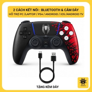 [HỎA TỐC] Tay Cầm Chơi Game P4 PLUS Cao Cấp Không Dây Bluetooth Hỗ Trợ PC/Laptop/Android/IOS/Android Tv/Tv Box