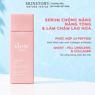 Serum Chống Nắng Slowpure Nâng Tone Ngăn Ngừa Lão Hóa Làm Sáng & Đều Màu Da, Căng bóng, SPF50+ PA++++ 50ml, Skinstory VN