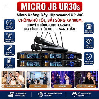 Micro Không Dây JBprosound UR-30S - Chống Hú Tốt, Bắt Sóng Xa 100M, Chuyên Dùng Cho Karaoke Gia Đình Hội Nghị Sân Khấu