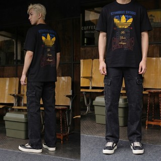 Quần Jeans Cargo Nam Form Suông Ống Rộng Wash Vintage Túi Hộp Streetwear Unisex