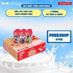 Thùng 48 Chai Sữa Lắc Trái Cây NuVi 80ml (Dâu/Cam)