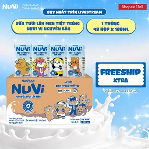 Thùng 48 Hộp Sữa Tươi Lên Men Tiệt Trùng NuVi 100ml