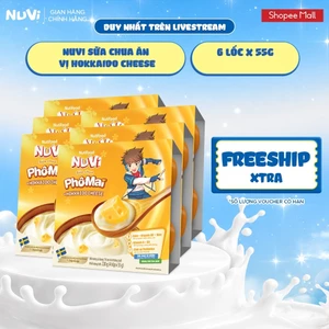 Combo 6 Lốc NuVi Sữa Chua Ăn (Hokkaido Cheese, Trái Cây, Dinh Dưỡng) 55g/hộp