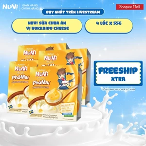 Combo 4 Lốc NuVi Sữa Chua Ăn (Hokkaido Cheese, Trái Cây, Dinh Dưỡng) 55g/hộp
