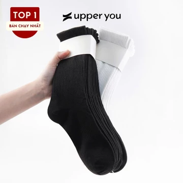 [SHOPEE VIP] [Combo 10] Tất Vớ Nam Nữ Cổ Cao Trơn UPPERYOU Êm Ái Dày Dặn Thoáng Khí - VSF4001/VSF3001