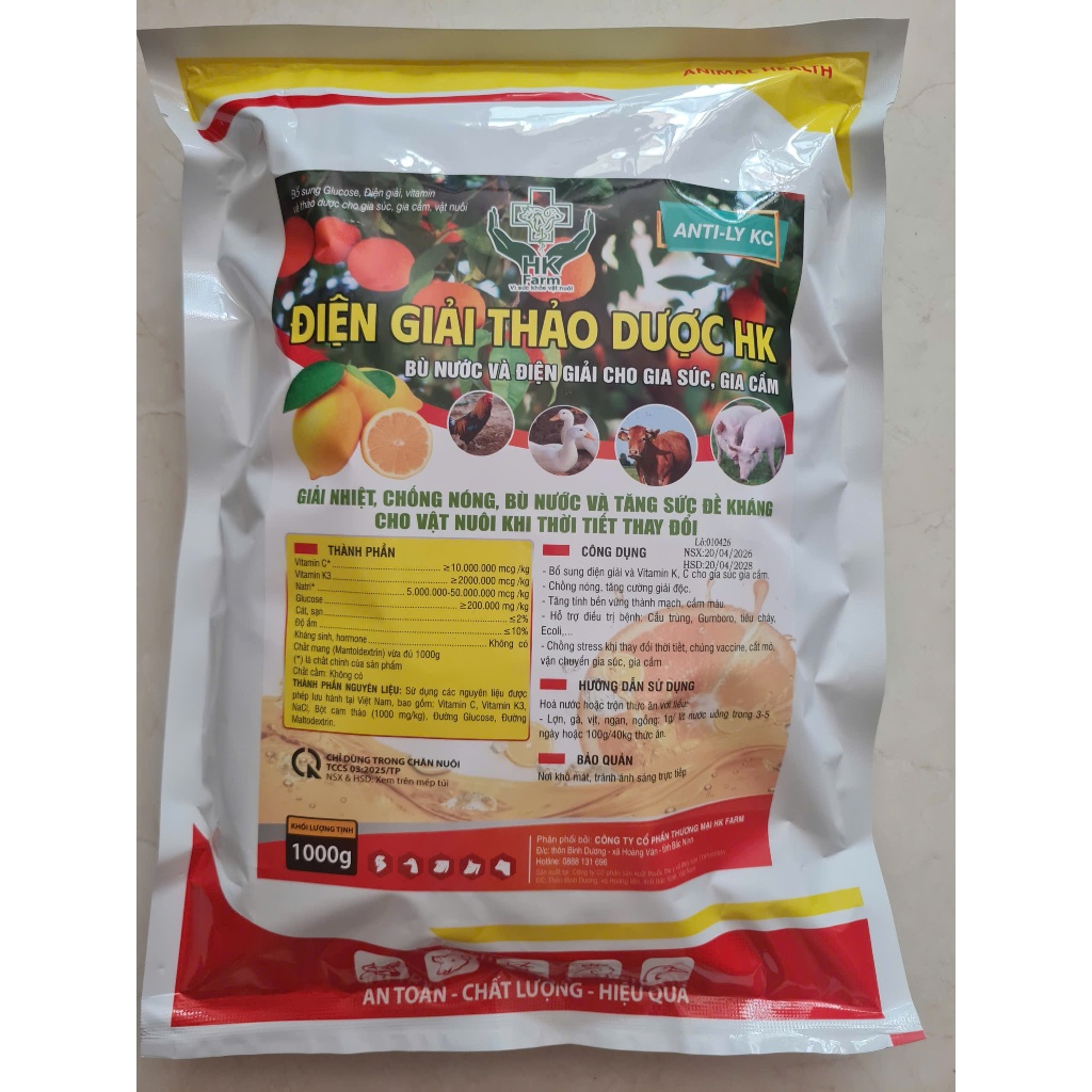 ĐIỆN GIẢI VITAMIN THẢO DƯỢC HK - Bù nước, bù khoáng, bổ sung vitamin, chất điện giải