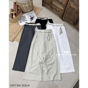 Quần Thô Nữ Dáng Suông 103cm Ống Rộng Tặng Kèm Đai Basic Dễ Phối #5597