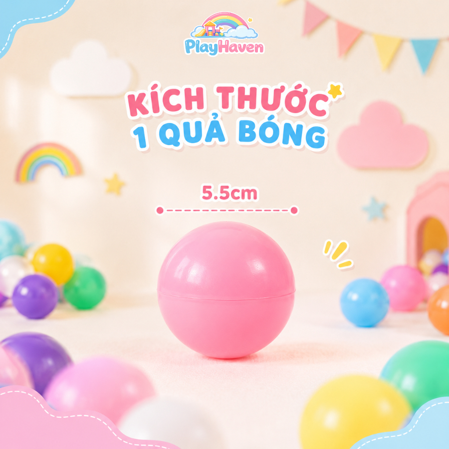Combo 30/50/100 Bóng Nhựa Mềm Cho Bé - Bóng Nhiều Màu An Toàn Vui Chơi Tại Nhà