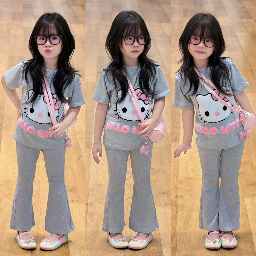 (sunnybabyhouse) set dễ thương , thoải mái , mát mẻ cho bé đi học đi chơi hoạ tiết đáng yêu