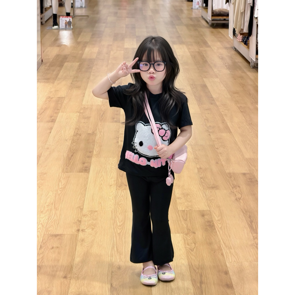(sunnybabyhouse) set dễ thương , thoải mái , mát mẻ cho bé đi học đi chơi hoạ tiết đáng yêu