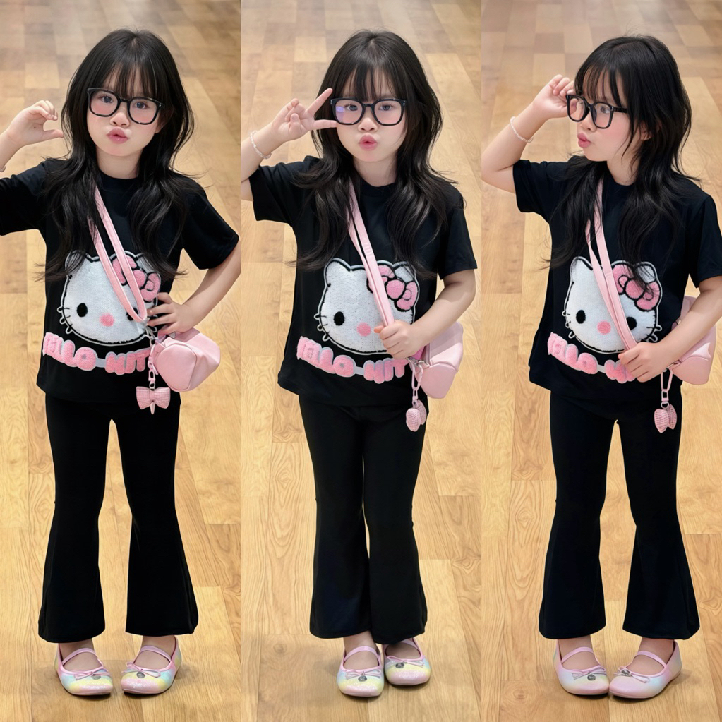 (sunnybabyhouse) set dễ thương , thoải mái , mát mẻ cho bé đi học đi chơi hoạ tiết đáng yêu
