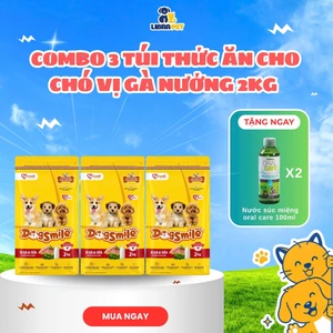 Combo 3 Túi Thức Ăn Hạt Cho Chó Con Dogsmile 2kg (Gà & Sữa) - Giảm Mùi Chất Thải - Tăng Miễn Dịch