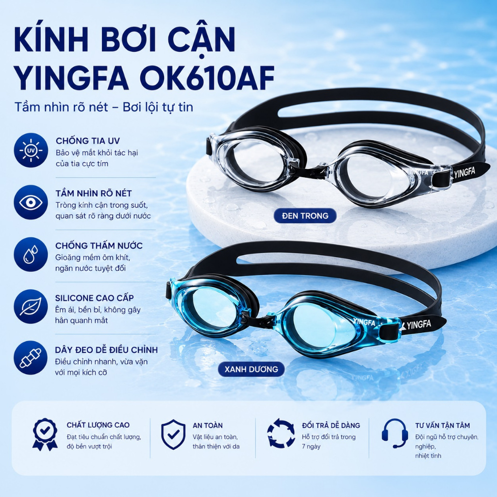 Kính bơi cận YINGFA OK610AF cao cấp giá rẻ