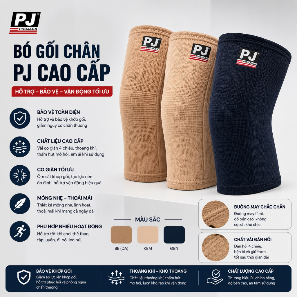 Bó gối chân PJ PROJAGA giá rẻ giúp bảo vệ gối chân (đơn giá / 1 chiếc)