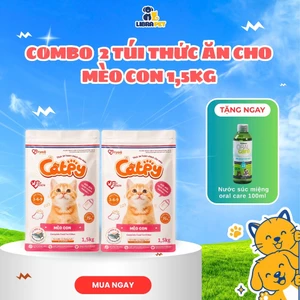Combo 2 Túi Thức Ăn Hạt Cho Mèo Con Truoo Catpy 1,5kg - Giảm Mùi Chất Thải - Tăng Miễn Dịch