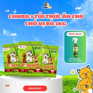 Combo 3 Túi Thức Ăn Hạt Cho Chó Dogsmile 2kg - Mượt Lông - Giảm Mùi Chất Thải - Tăng Miễn Dịch