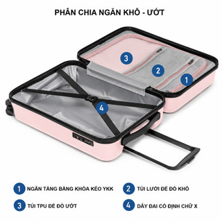 WEPLUS Vali Du Lịch Size 20 24 Khung Nhôm Siêu Nhẹ Bánh Xe 360 Vali Kéo Hàng Nội Địa Trung FWPL122