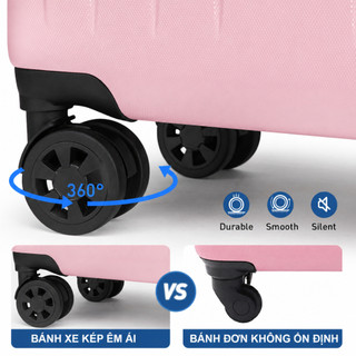 WEPLUS Vali Du Lịch Size 20 24 Khung Nhôm Siêu Nhẹ Bánh Xe 360 Vali Kéo Hàng Nội Địa Trung FWPL122