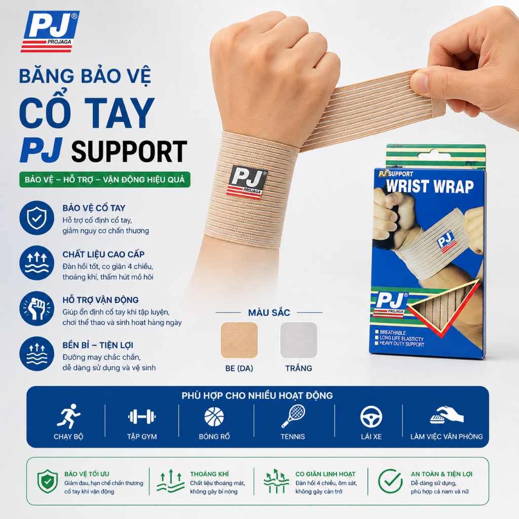 Bó cổ tay PJ, băng quấn bảo vệ cổ tay PJ PROJAGA giá rẻ