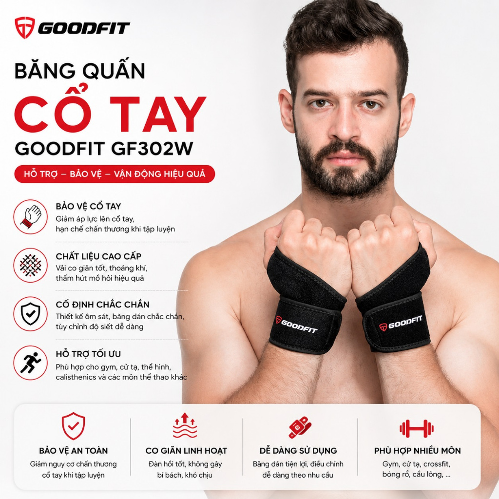 Băng quấn cổ tay xỏ ngón GoodFit GF302W