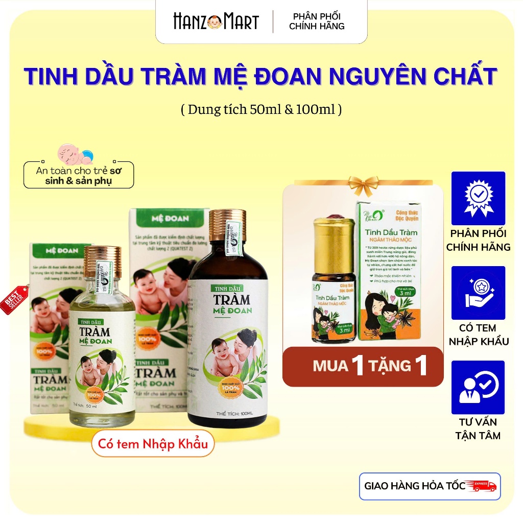 Tinh dầu tràm ngâm thảo mộc Mệ Đoan 3ml cho bé