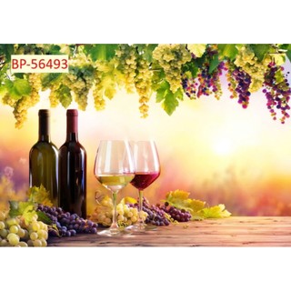 Tranh dán tường phòng ăn phòng bếp, tranh tĩnh vật hoa quả, tranh 3D in trên chất liệu vải lụa (shop tặng kèm keo dán)