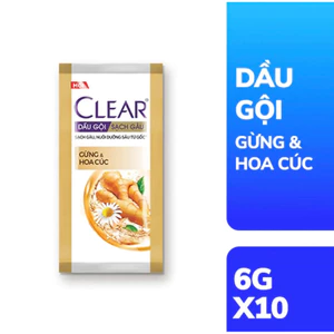 Lốc 6 Dây Dầu Gội Clear Gừng Hoa Cúc - Hàng công ty date mới