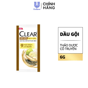 Lốc 6 Dây Dầu Gội Clear Gừng Thảo Dược - Hàng công ty date mới