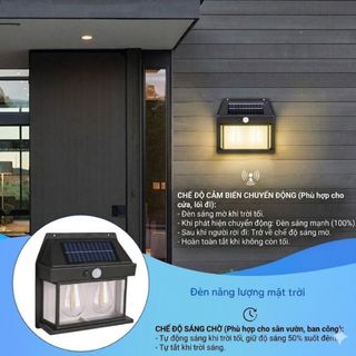 Đèn gắn tường năng lượng mặt trời Sợi đốt Vonfam chống nước treo cổng , khu vệ sinh ...