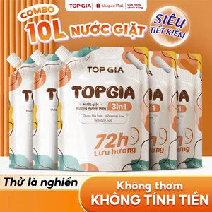 Nước Giặt Xả TopGia 3in1 Hương Huyền Diệu Túi 2L, An Toàn Dịu Nhẹ, Lưu Hương Bền Lâu 72H