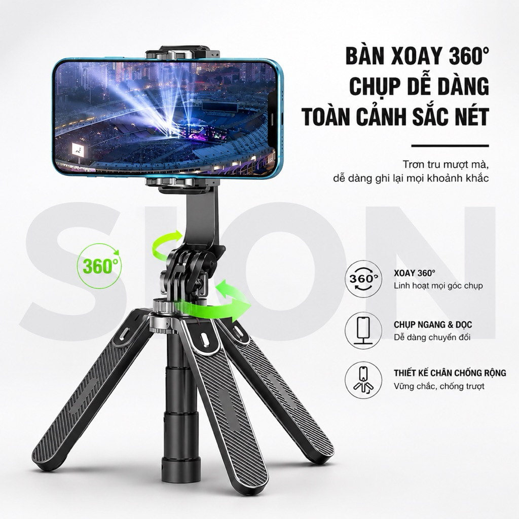 Gậy Chụp Ảnh 4 Chân P185-Gậy Chụp Hình  Cầm Tay Tặng Kèm Remote có Chiều Dài Sử Dụng 30-180cm