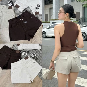 YURI JEANS - (MÃ34) Quần Short Jean Nữ Phối Túi Nắp Kiểu