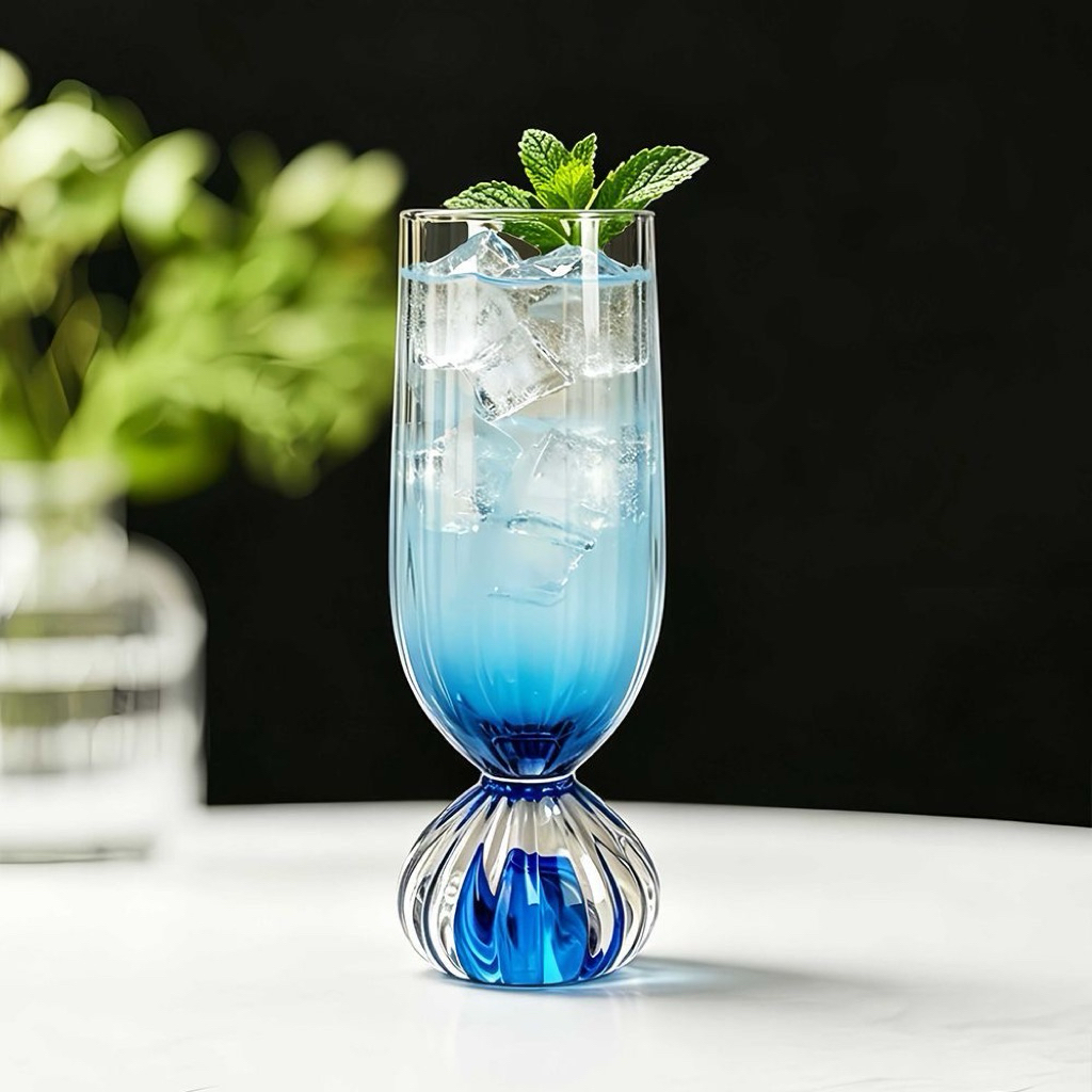 Cốc Thuỷ Tinh Đế Tròn Dày Đủ Màu