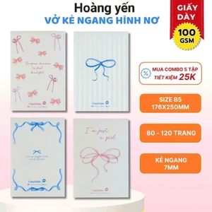 Combo 5/10 Vở Kẻ Ngang 100GSM ClassMate Vở Viết B5, 80/120 Trang, Bìa Nơ Ribbon, Giấy Chống Loá, Tập Học Sinh Ghi ChépHY