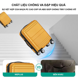 Vali Size 20 Weplus Nhựa PC Kết Hợp ABS Siêu Bền Chịu Lực Chống Va Đập Đi Lại Ngắn Ngày WPL115-20