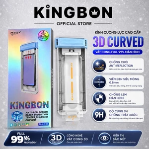 Kính Cường Lực iPhone GOR x KiNGBON 3D CURVED Chống Chói AR - Không Lẹm Màn Hình FULL 99%