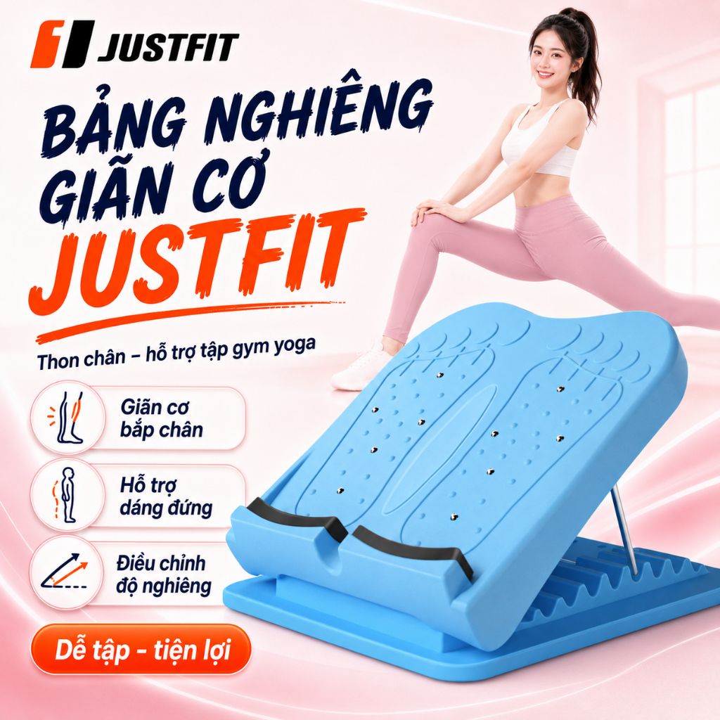 Bảng nghiêng giãn cơ JUSTFIT tập thon chân hỗ trợ tập gym, yoga, định hình chân, thẳng chân