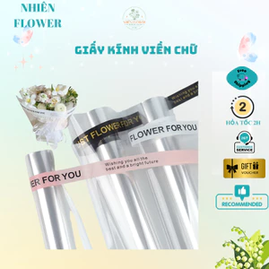 Giấy Bóng Kính Viền Chữ Màu Trắng Dùng Gói Hoa, Giỏ Quà, Bánh Kẹo, Decor, Trang Trí