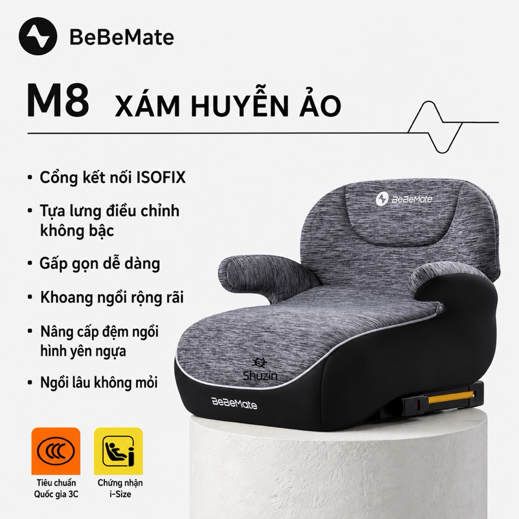 GHẾ NGỒI Ô TÔ TRẺ EM BEBE MATE (CÓ ISOFIX)