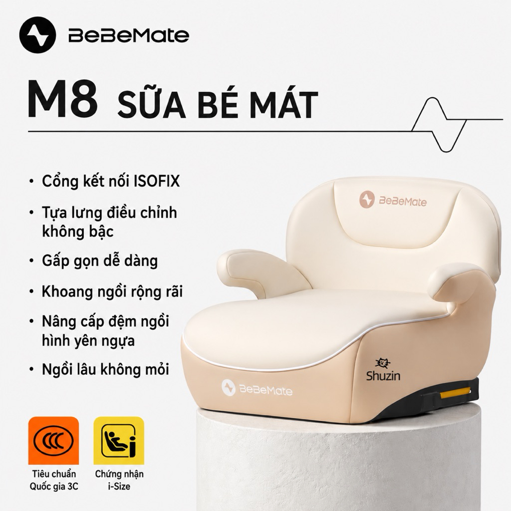GHẾ NGỒI Ô TÔ TRẺ EM BEBE MATE (CÓ ISOFIX)