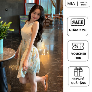 Váy ren thêu hoa sát nách dáng xòe tiểu thư cao cấp nữ tính thanh lịch MIA V393