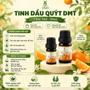 Tinh dầu Quýt nguyên chất DMT - tinh dầu vỏ quýt xông phòng, treo xe giảm say tàu xe - 5ml/10ml