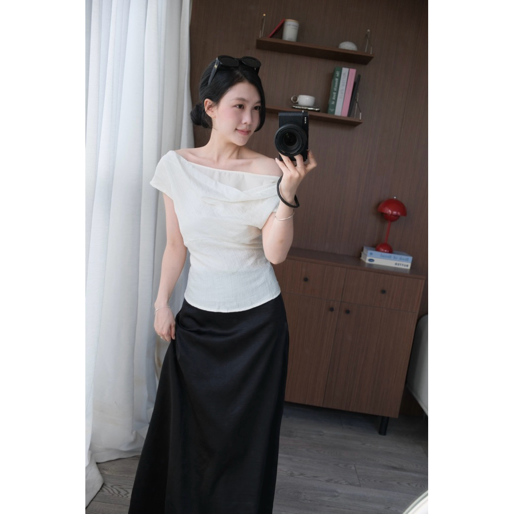 Olivia Top (TSW) Áo voan tơ mặc nhiều kiểu kéo khóa cạnh Nữ the.sweaterweather