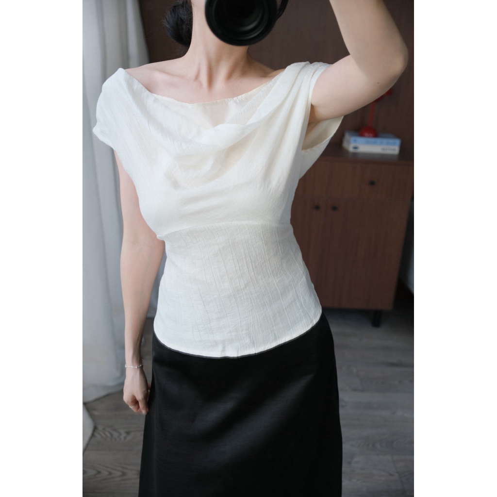 Olivia Top (TSW) Áo voan tơ mặc nhiều kiểu kéo khóa cạnh Nữ the.sweaterweather