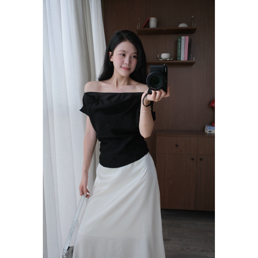 Olivia Top (TSW) Áo voan tơ mặc nhiều kiểu kéo khóa cạnh Nữ the.sweaterweather