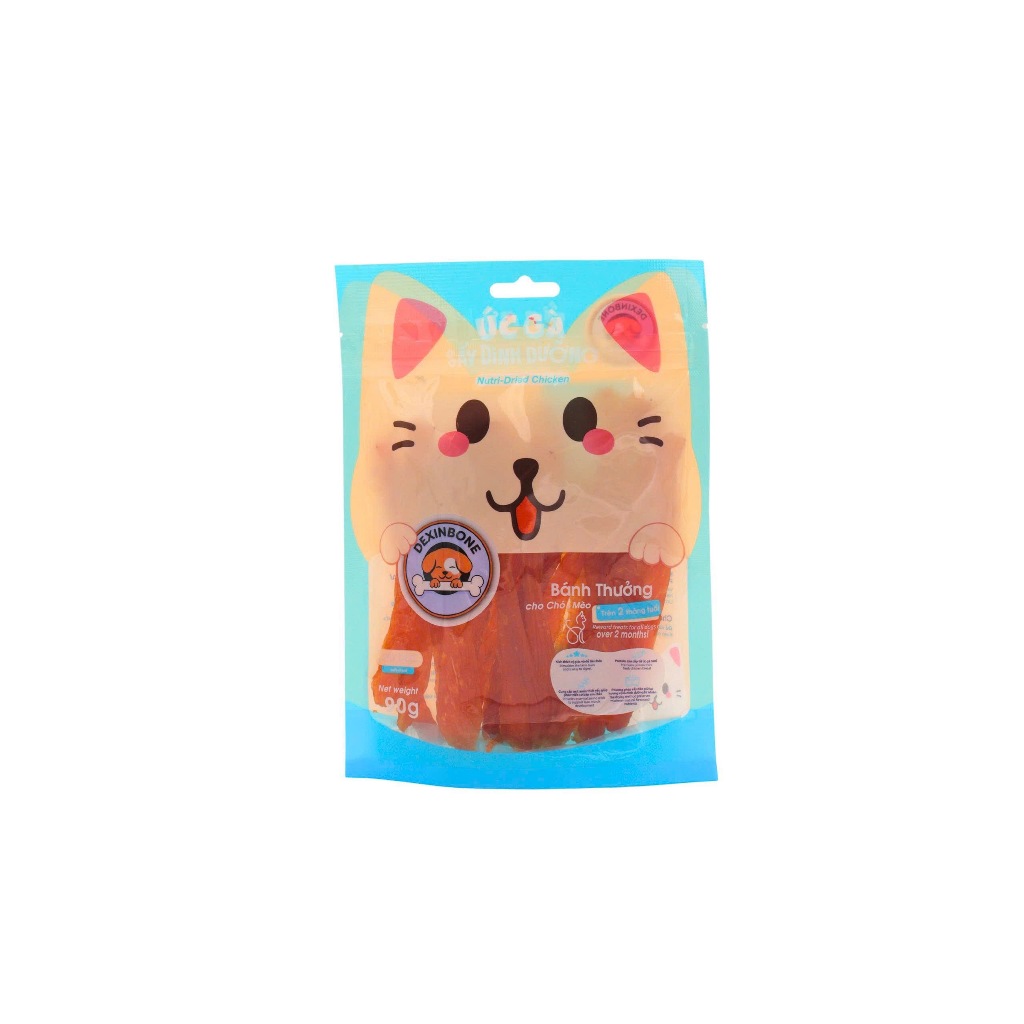 Bánh Thưởng Dexinbone Ức Gà Sấy Dẻo 90g Cho Chó Mèo - Snack Gà Dinh Dưỡng Nhiều Vị