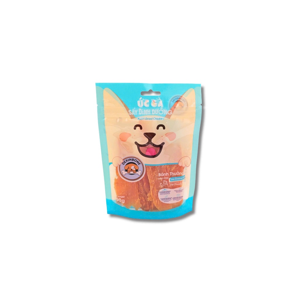 Bánh Thưởng Dexinbone Ức Gà Sấy Dẻo 90g Cho Chó Mèo - Snack Gà Dinh Dưỡng Nhiều Vị